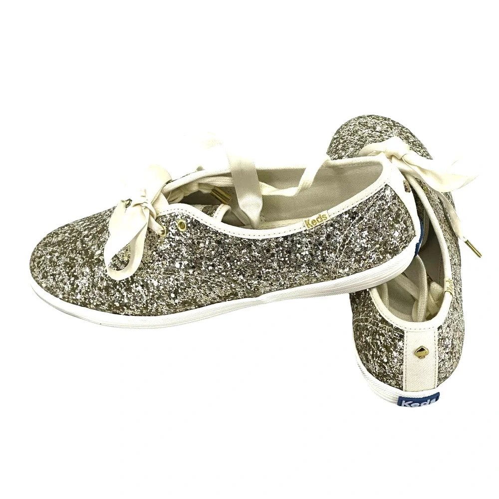 Keds X Kate Spade New York Glitter Sneakers Stylish Comfy Glam Chic Size 8 - Picture 6 of 10